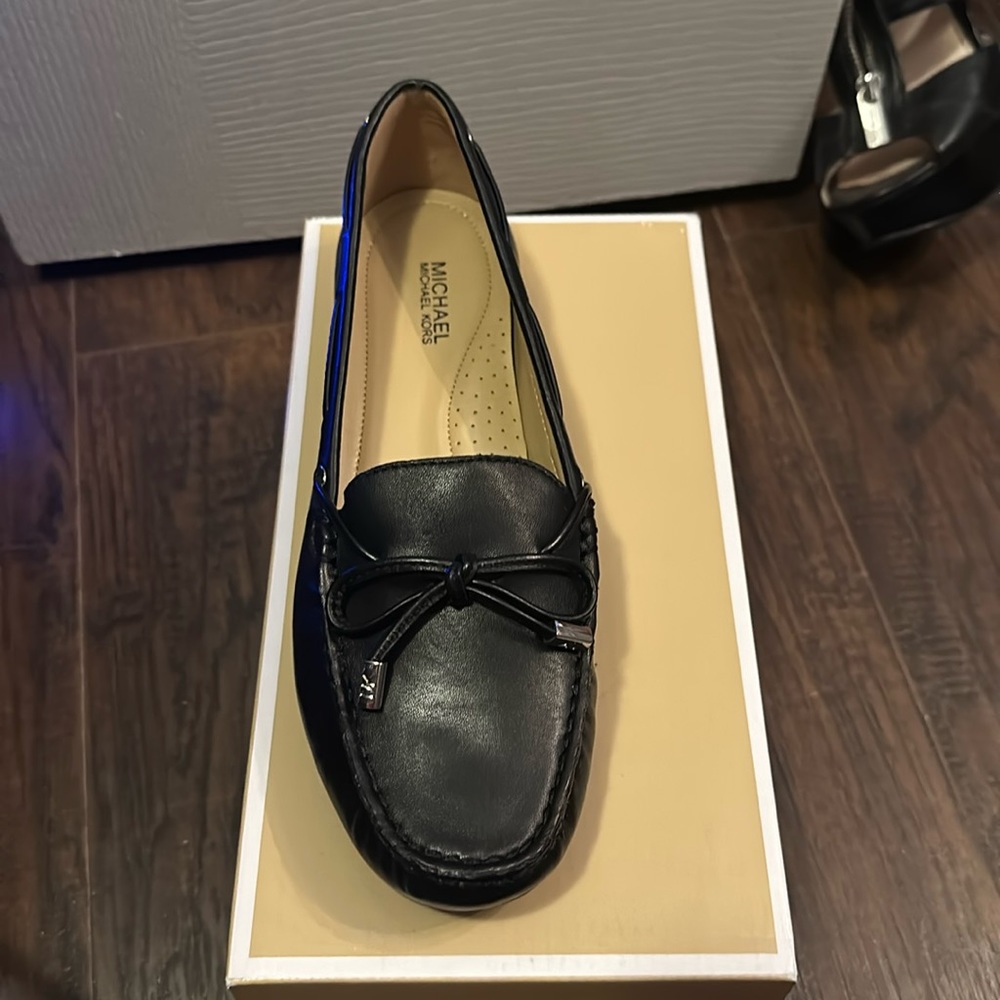 Michael Michael Kors Black Leather Moccasins